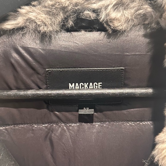 Mackage Black Puffer Jacket with Fur Trim - Picture 4 of 5